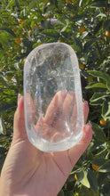 Load and play video in Gallery viewer, Clear Quartz Offering Bowl,Crystal Quartz Altar Bowl,Crystal Tray,B138
