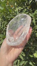 Load and play video in Gallery viewer, Large Clear Quartz Offering Bowl,Crystal Quartz Altar Bowl,Crystal Tray,B46
