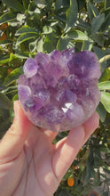 Load and play video in Gallery viewer, Natural amethyst geode, Crystal geode,Amethyst cluster
