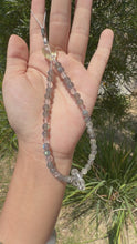 Load and play video in Gallery viewer, Designer Labradorite Crystal Phone Charm, Natural Pearl Beaded Wrist Strap,P6
