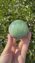Load and play video in Gallery viewer, Natural Feather Fluorite Sphere,Snowflake Quartz Crystal Fluorite Ball,A215
