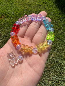 DIY Rainbow Gummy bear bracelet Gummy Bear Charm Jewelry(Free adjustment accessories，Material package)