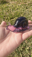 Load image into Gallery viewer, Purple shiny blue sandstone Snail Handmade resin sculpture
