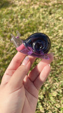 Load image into Gallery viewer, Purple shiny blue sandstone Snail Handmade resin sculpture
