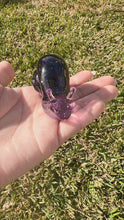 Load image into Gallery viewer, Purple shiny blue sandstone Snail Handmade resin sculpture
