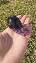 Load image into Gallery viewer, Purple shiny blue sandstone Snail Handmade resin sculpture
