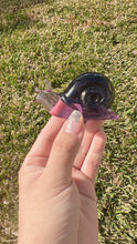 Load image into Gallery viewer, Purple shiny blue sandstone Snail Handmade resin sculpture
