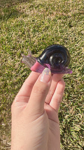 Purple shiny blue sandstone Snail Handmade resin sculpture