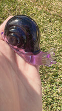 Load image into Gallery viewer, Purple shiny blue sandstone Snail Handmade resin sculpture
